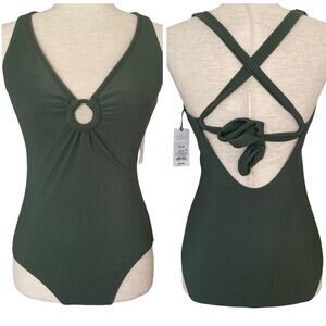 NEW SHADE & SHORT One Piece Swimsuit Green Size Small Medium Seat Coverage